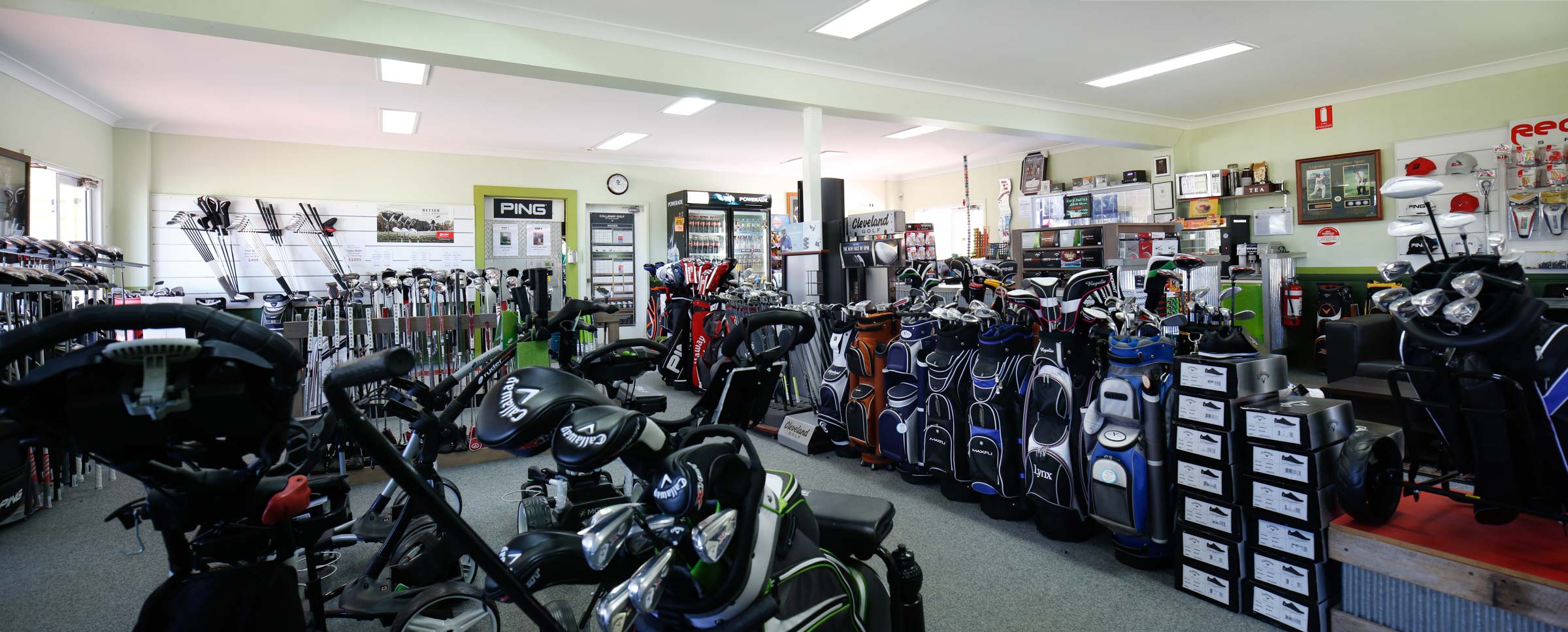 Wide view of the 21-bay driving range at Windang